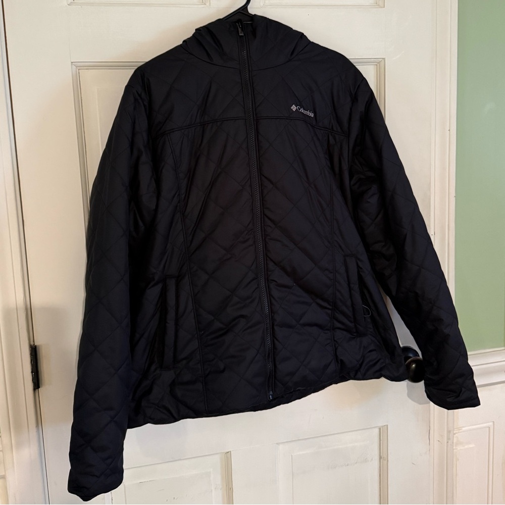 Columbia Black Quilted Hooded Puffer Jacket